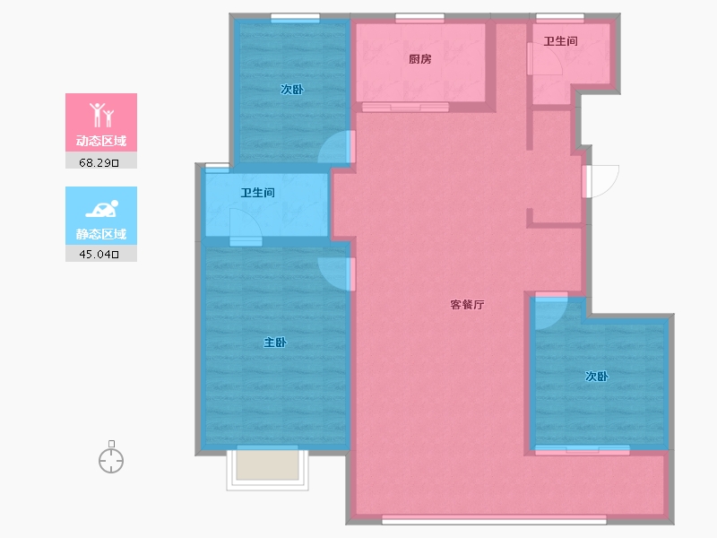 山东省-济南市-越秀麓端府-102.10-户型库-动静分区