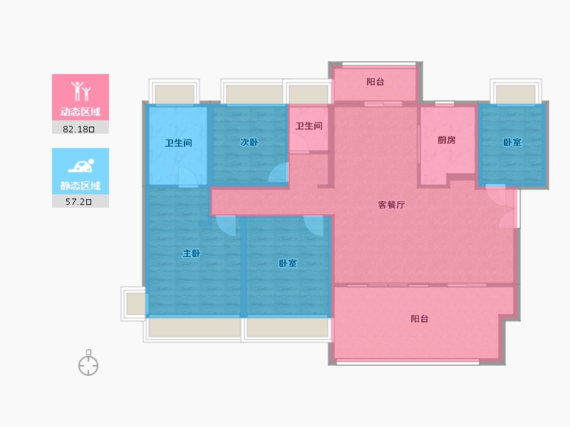 广东省-珠海市-华发广场（II期）横琴湾-125.96-户型库-动静分区