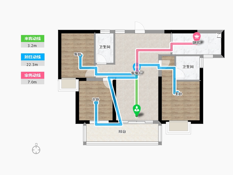 广东省-惠州市-碧桂园臻山府-80.45-户型库-动静线