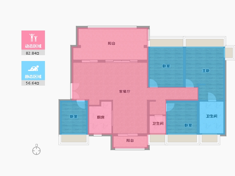 广东省-珠海市-华发广场（II期）横琴湾-125.88-户型库-动静分区