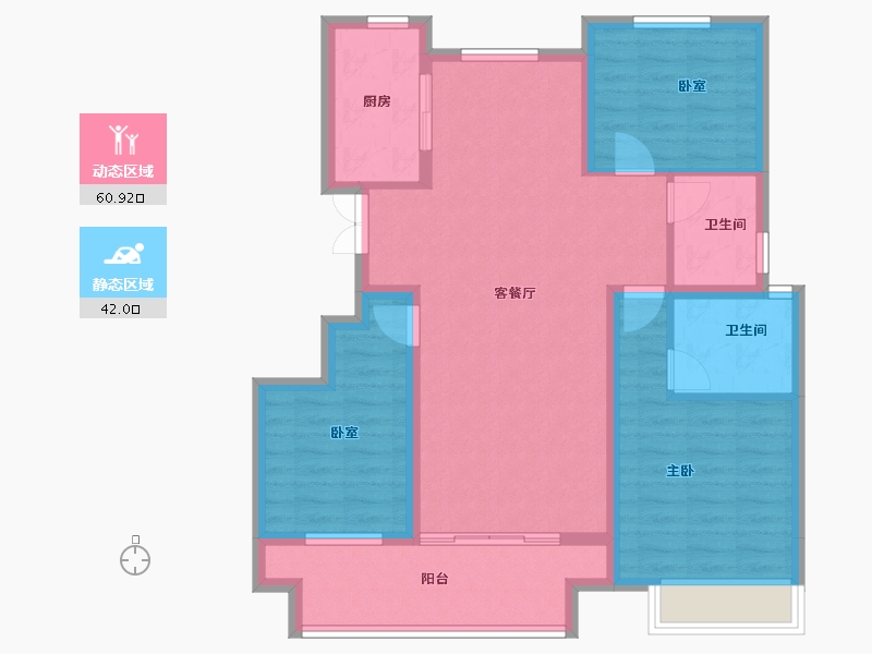 山东省-聊城市-阳谷怡嘉园小区-91.95-户型库-动静分区