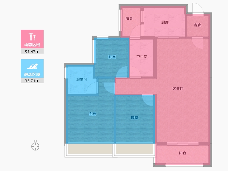 广东省-清远市-恒福·水岸-79.78-户型库-动静分区