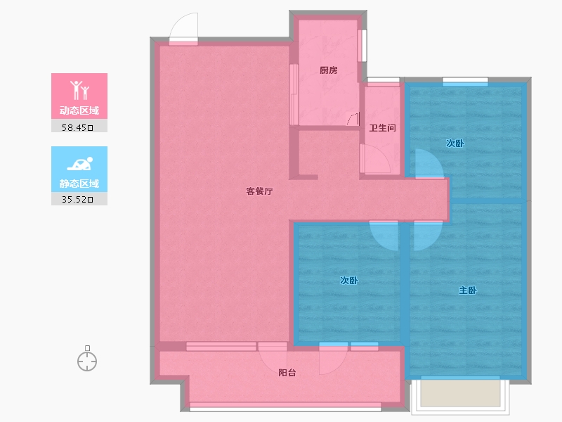 山东省-滨州市-丽景华庭二期-83.75-户型库-动静分区