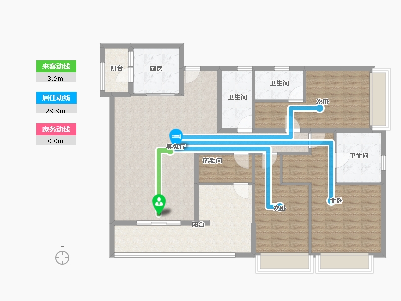 广东省-珠海市-绿景玺悦湾-131.75-户型库-动静线