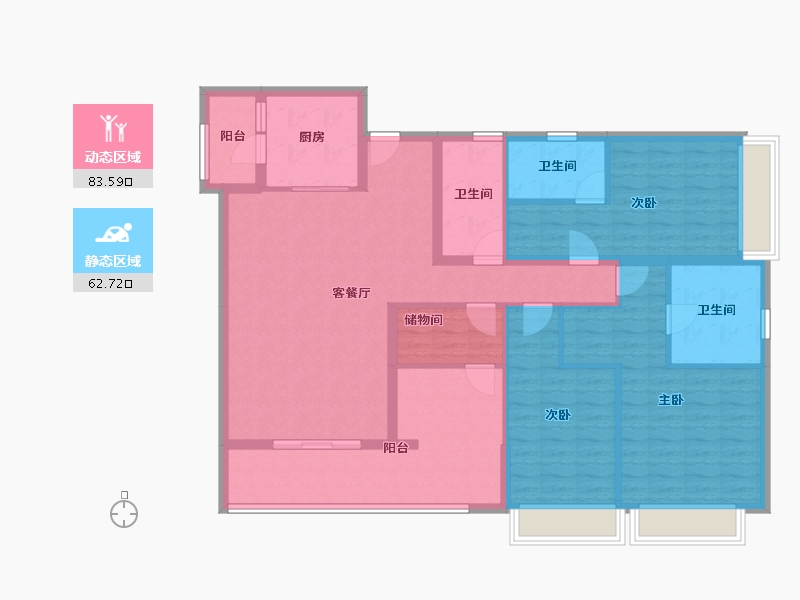 广东省-珠海市-绿景玺悦湾-131.75-户型库-动静分区