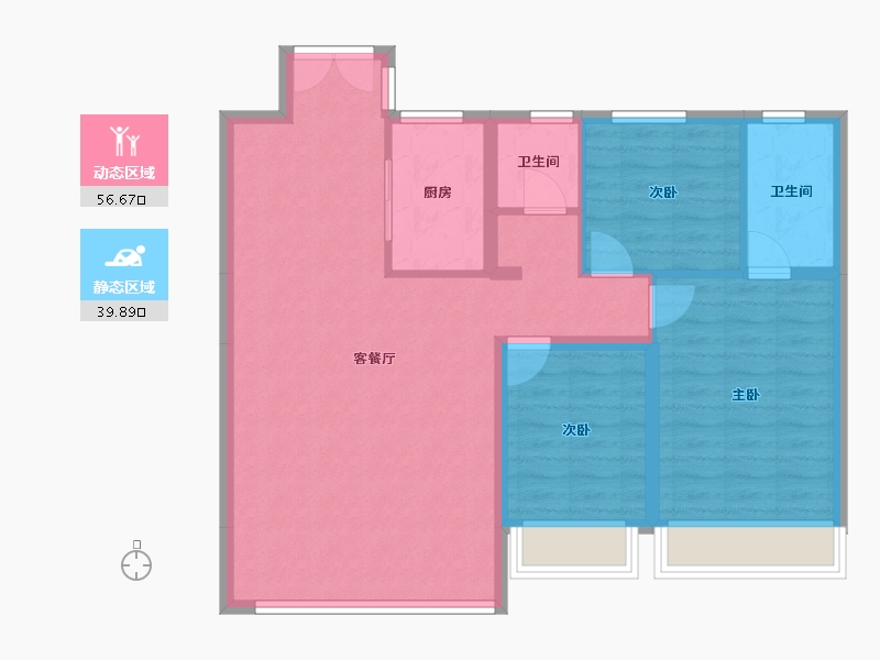 山东省-淄博市-禧悦学府-87.32-户型库-动静分区