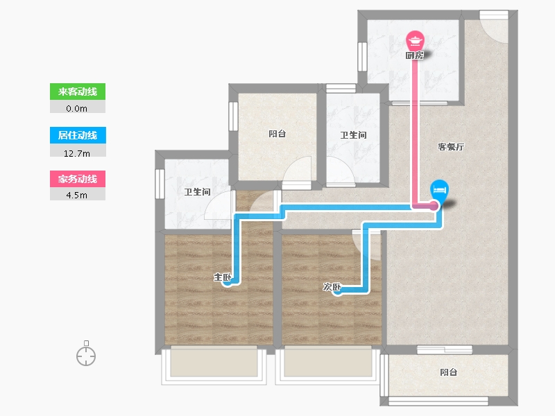 广东省-珠海市-华发水岸新城·水岸华府-68.65-户型库-动静线