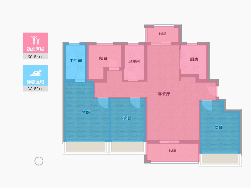 广东省-珠海市-华发水岸新城·水岸华府-87.95-户型库-动静分区