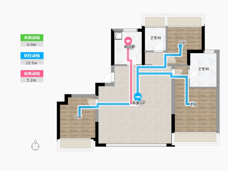 江苏省-苏州市-中建虹溪璟庭-84.00-户型库-动静线