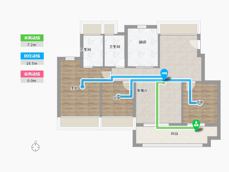 广东省-珠海市-万科·观海200里-76.00-户型库-动静线