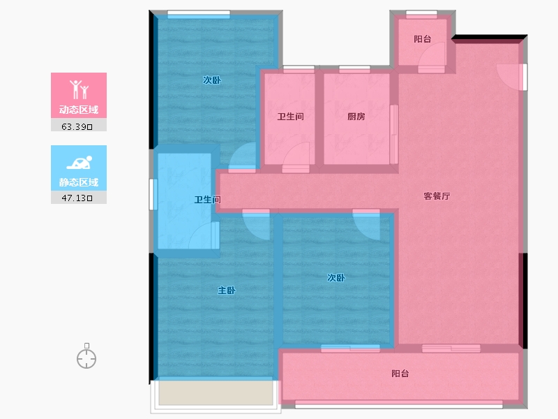 浙江省-舟山市-绿城凌波秋月-97.34-户型库-动静分区