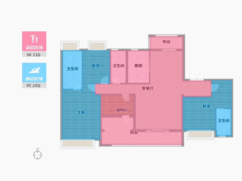 广东省-珠海市-绿景玺悦湾-145.10-户型库-动静分区