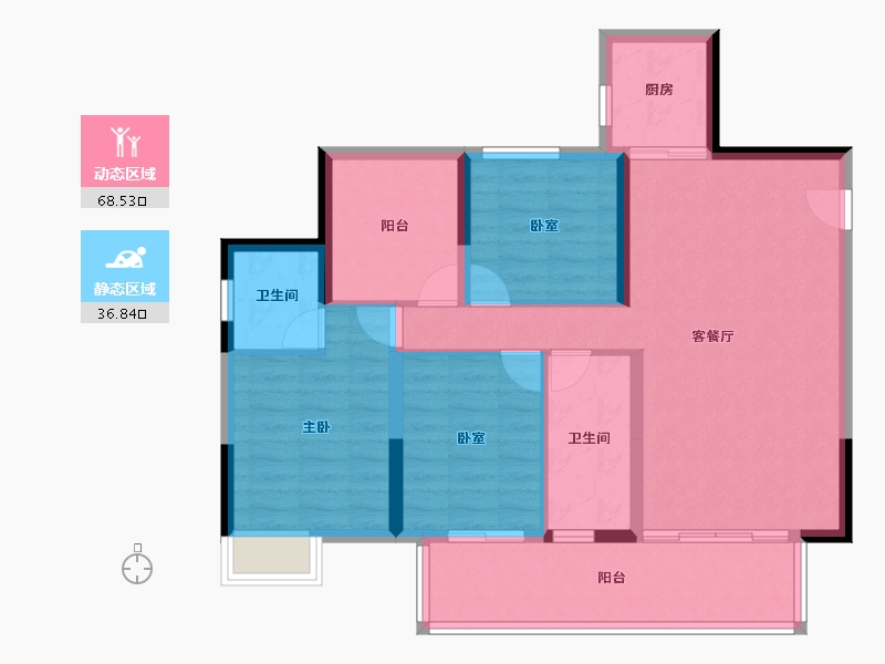 广东省-肇庆市-江南名苑-94.43-户型库-动静分区