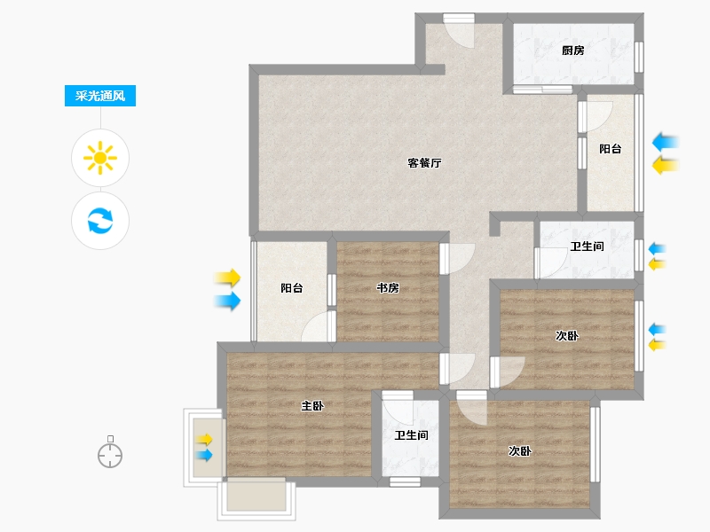 河北省-石家庄市-盛世常山-120.00-户型库-采光通风