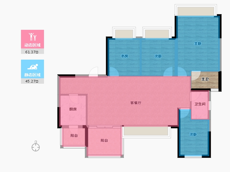 四川省-成都市-国贸鹭原-99.90-户型库-动静分区