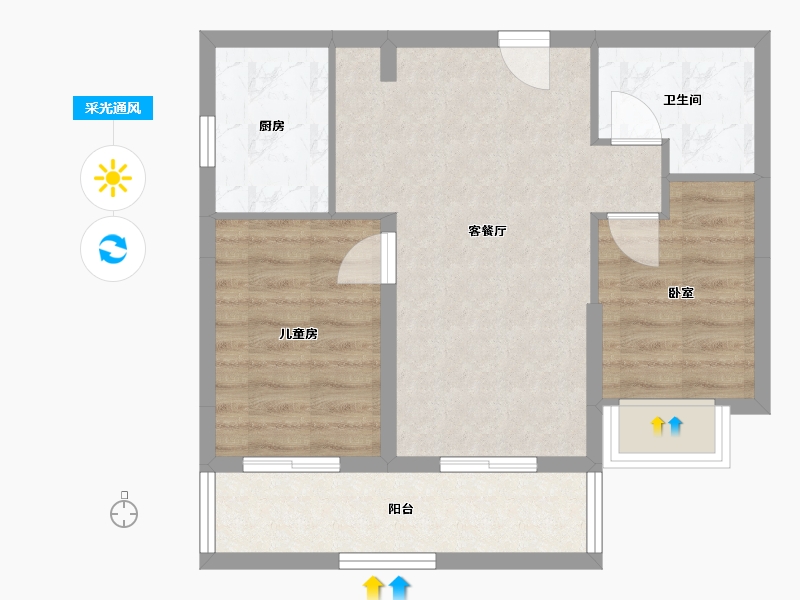 广东省-广州市-友联·君御-56.70-户型库-采光通风