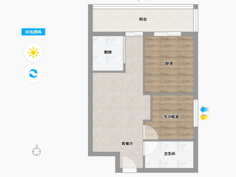 广东省-广州市-友联·君御-45.45-户型库-采光通风