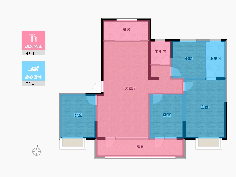 山东省-聊城市-孟达·水樾澜庭-114.40-户型库-动静分区