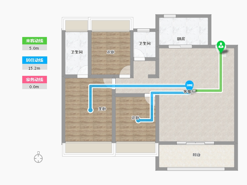 江苏省-苏州市-华侨城龙湖·启元-105.16-户型库-动静线