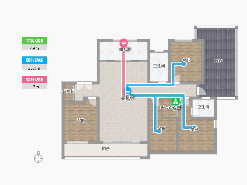 山东省-淄博市-博晨盛园云暻-145.79-户型库-动静线