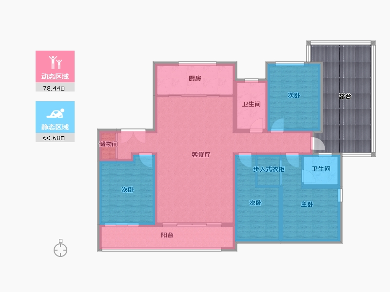 山东省-淄博市-博晨盛园云暻-145.79-户型库-动静分区