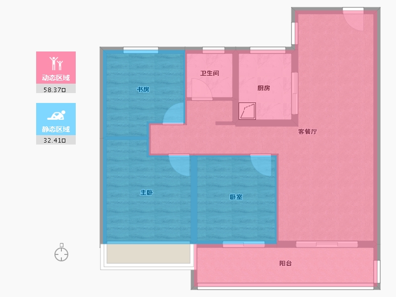 江苏省-苏州市-湖西银座-81.16-户型库-动静分区