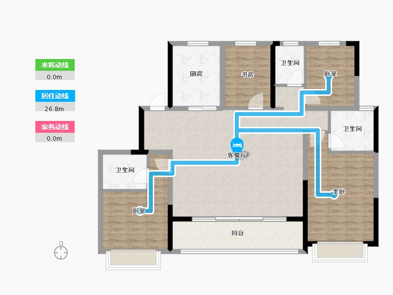 浙江省-杭州市-绿城春知海棠苑-122.22-户型库-动静线