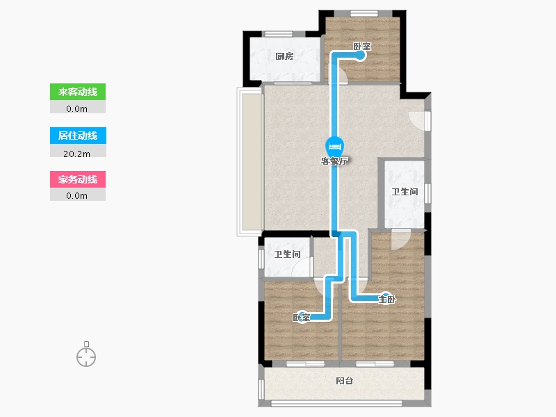 浙江省-杭州市-中铁建晴萃府-86.40-户型库-动静线