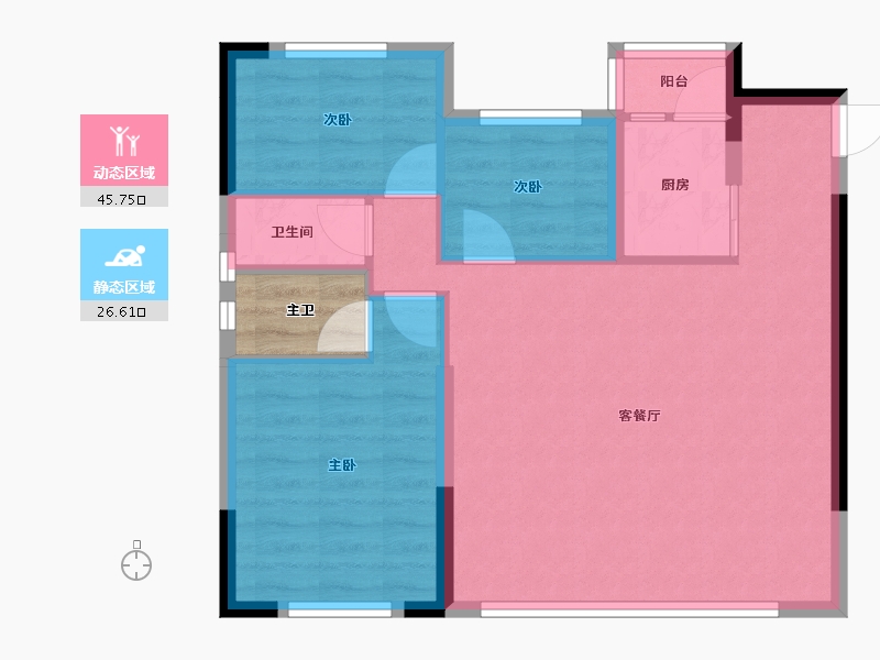 四川省-成都市-德信东原印江宸-67.60-户型库-动静分区