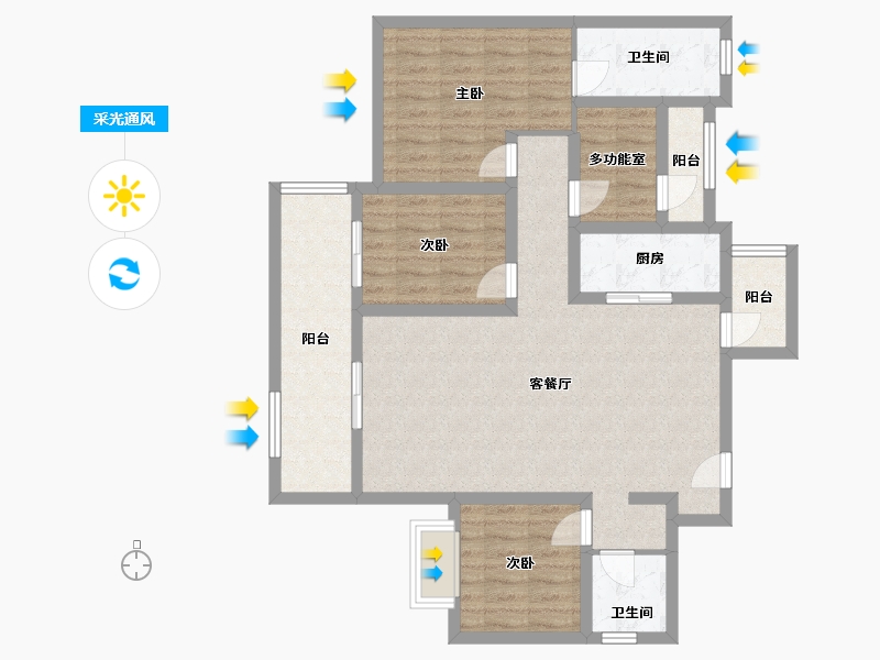 广东省-广州市-广州城投·领南府-101.00-户型库-采光通风