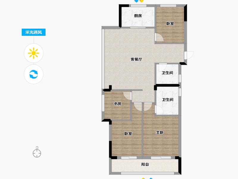 浙江省-杭州市-绿城·樾鸣春晓园-104.81-户型库-采光通风