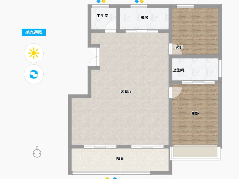 安徽省-芜湖市-拓基鼎元府-97.89-户型库-采光通风