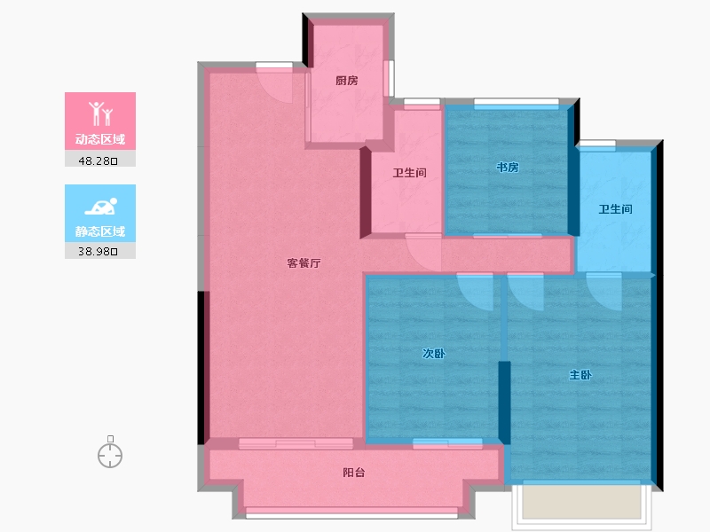 浙江省-绍兴市-文德-83.00-户型库-动静分区