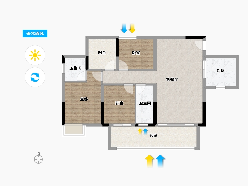 广东省-肇庆市-江南名苑-89.00-户型库-采光通风