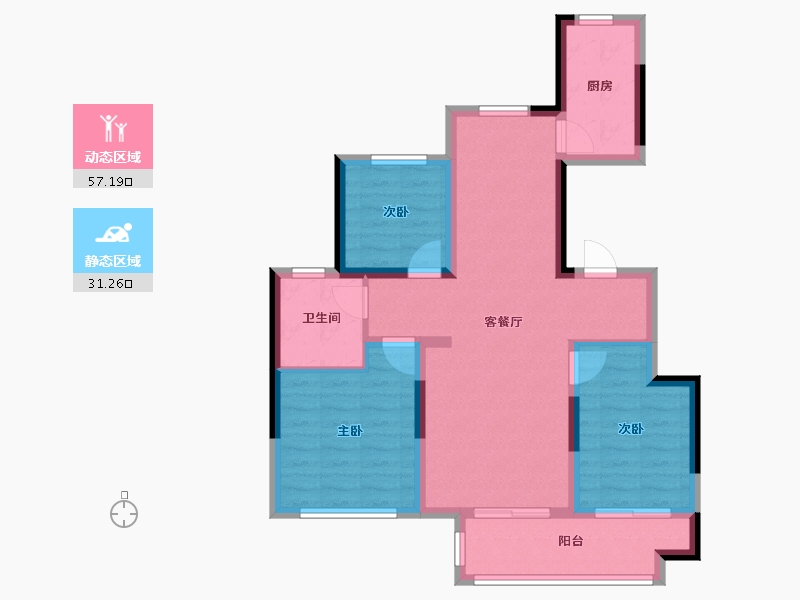 山东省-枣庄市-桂语江南-89.03-户型库-动静分区