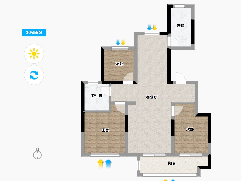 山东省-枣庄市-桂语江南-89.03-户型库-采光通风