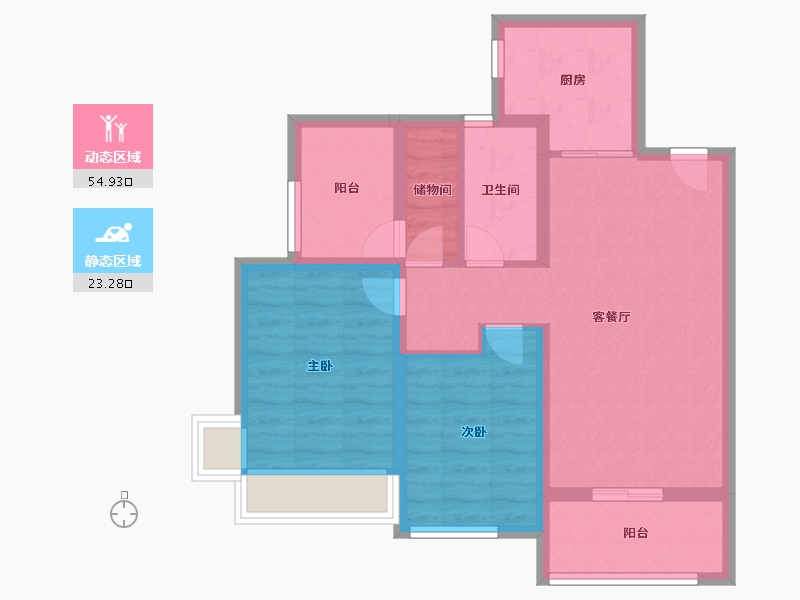 广东省-珠海市-航城·山海荟-68.80-户型库-动静分区