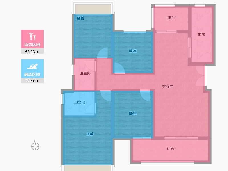 贵州省-遵义市-金科集美东方-105.00-户型库-动静分区