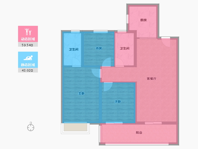 江苏省-盐城市-仁恒滨河源-92.00-户型库-动静分区