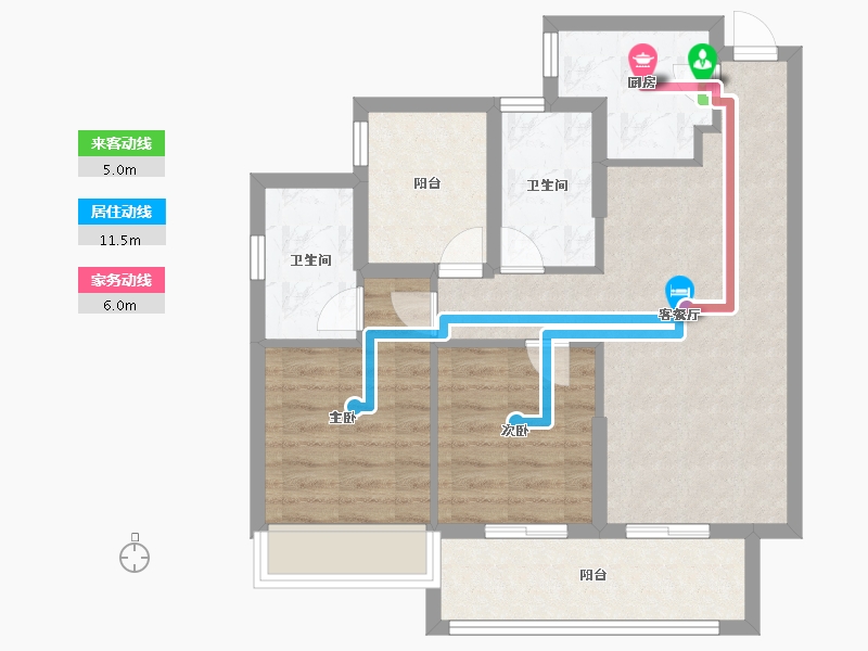 广东省-珠海市-天地源·悦唐阁-68.80-户型库-动静线