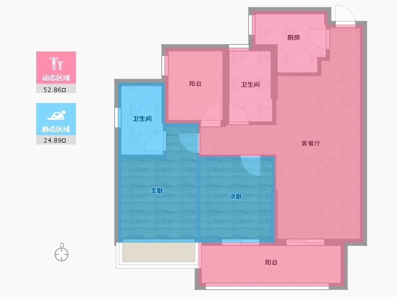 广东省-珠海市-天地源·悦唐阁-68.80-户型库-动静分区