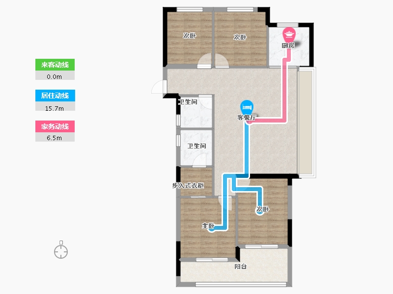 浙江省-杭州市-兴耀湖境观岚湾-100.14-户型库-动静线