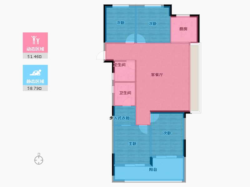 浙江省-杭州市-兴耀湖境观岚湾-100.14-户型库-动静分区