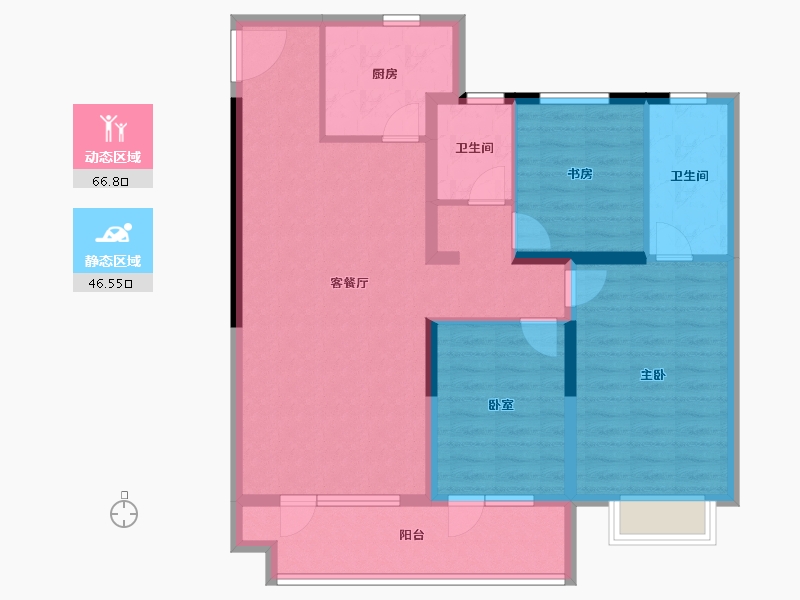 山东省-聊城市-玖璋台│澜庭观邸│松贵府-101.60-户型库-动静分区