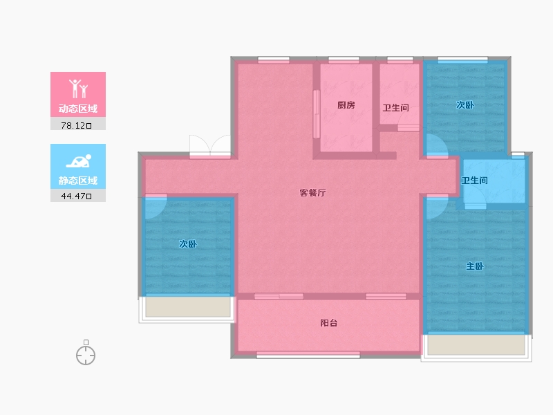 安徽省-芜湖市-拓基鼎元府-109.32-户型库-动静分区