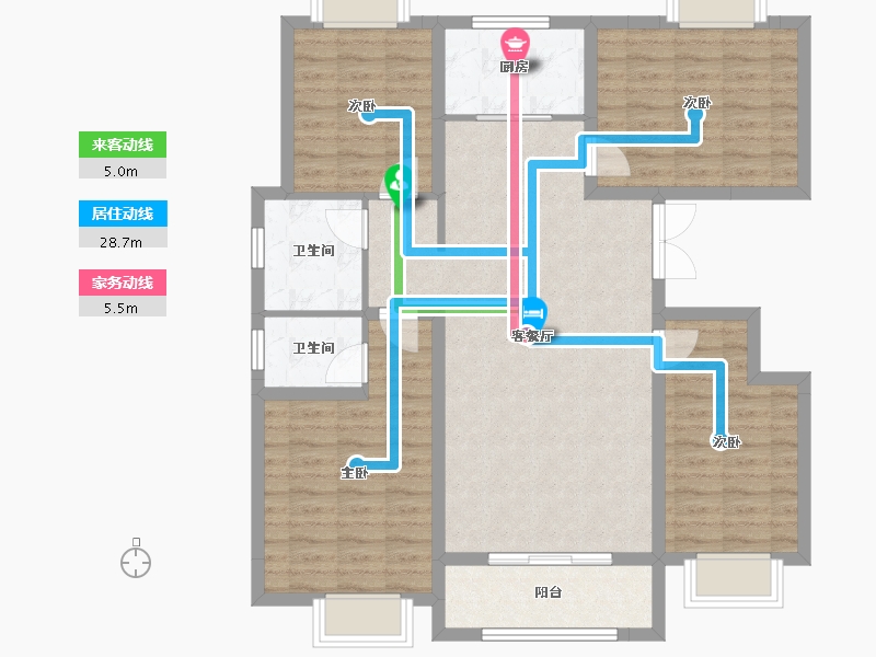 河南省-濮阳市-龙润学府-103.98-户型库-动静线