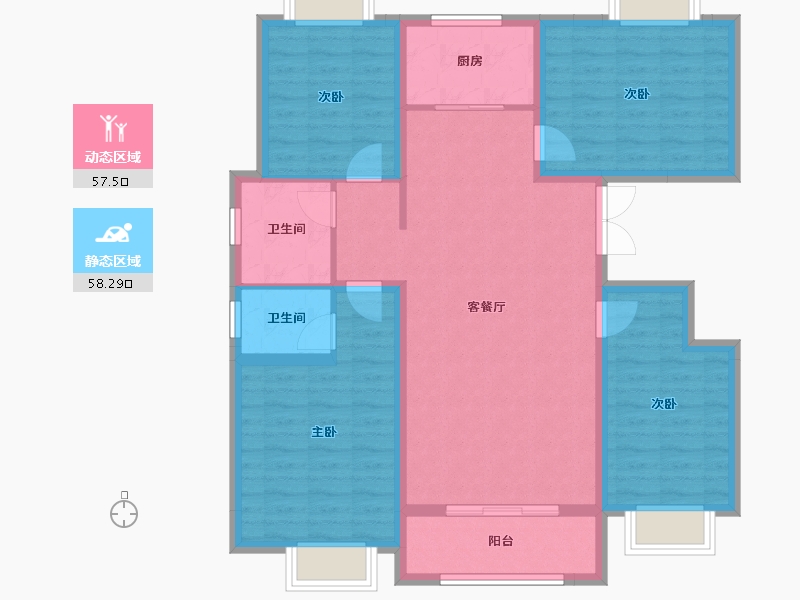 河南省-濮阳市-龙润学府-103.98-户型库-动静分区