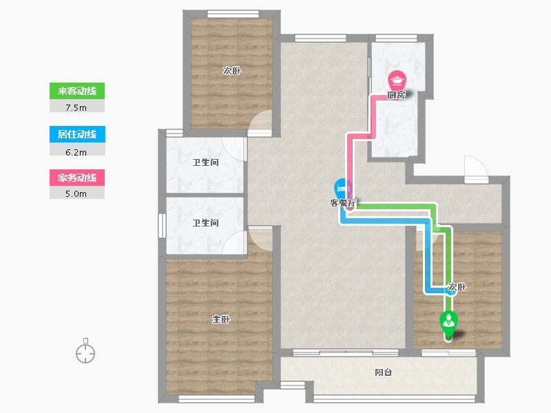 河北省-石家庄市-颐和新城·尚城-104.34-户型库-动静线