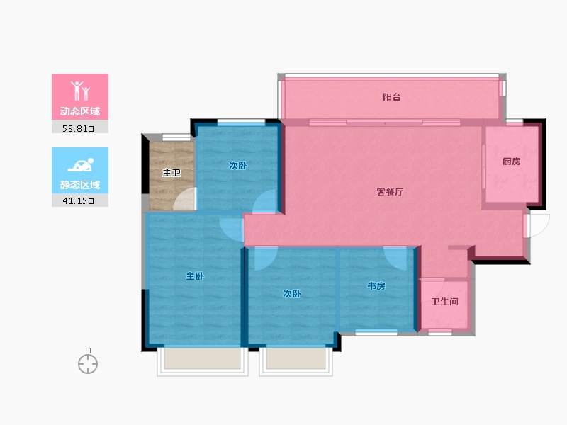 四川省-成都市-国贸鹭原-89.38-户型库-动静分区