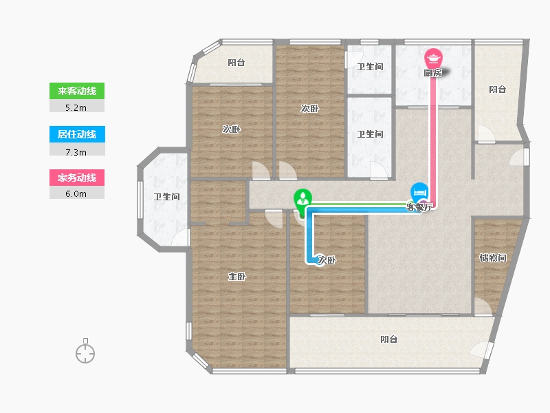 浙江省-金华市-梅湖公馆-195.67-户型库-动静线